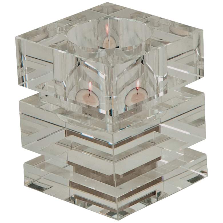 Image 1 Brilliant 5" High Crystal Votive Tealight Candle Holder