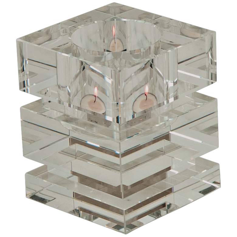 Image 1 Brilliant 5 inch High Crystal Votive Tealight Candle Holder