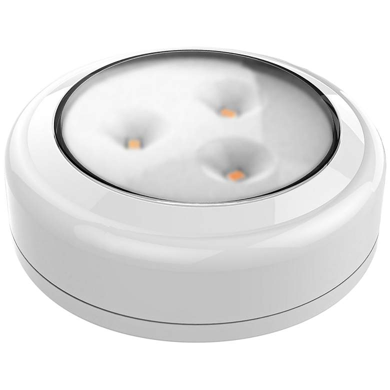 Image 1 Brilliant Evolution 3.38" Wide White Single LED Puck Light