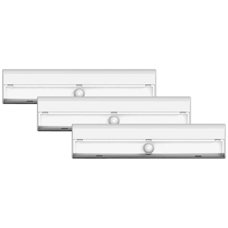 Image 1 Brilliant Evolution 7" Wide White LED Stair Lights Set of 3