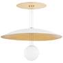 Brim 36" Wide Soft White and Gold Leaf LED Pendant Light