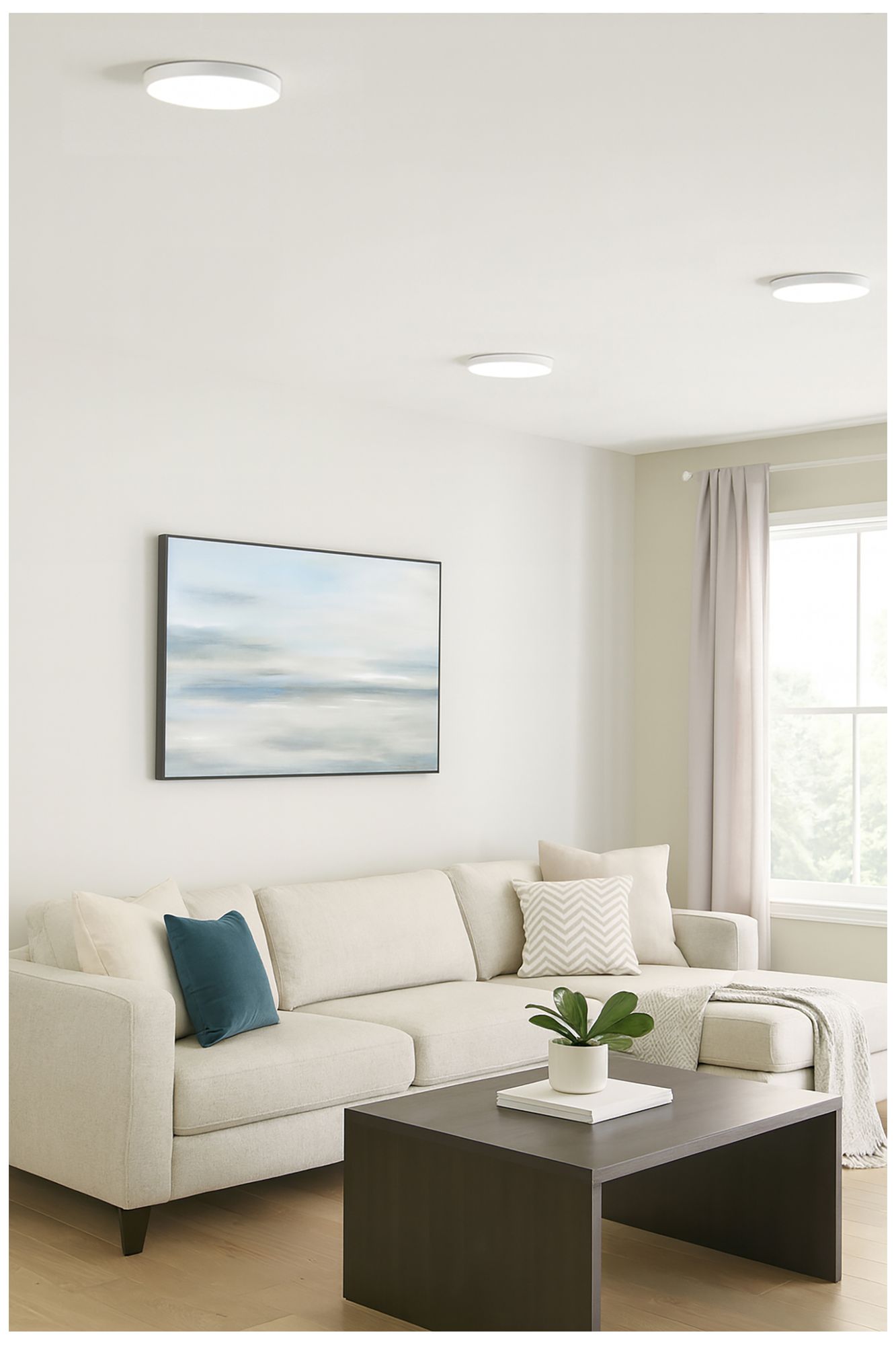 Image 4 Brim 9" Wide White LED Flush Mount more views