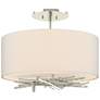 Brindille 15" Wide Sterling Semi-Flush With Flax Shade