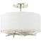 Brindille 15" Wide Sterling Semi-Flush With Natural Anna Shade
