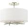 Brindille 15" Wide Sterling Semi-Flush With Natural Anna Shade