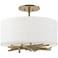 Brindille 15"W Soft Gold Ceiling Light w/ Natural Anna Shade