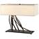 Brindille 16.5" High Black Table Lamp With Natural Anna Shade