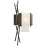Brindille 18.9"H Right Orientation Dark Smoke Sconce With Opal Glass S