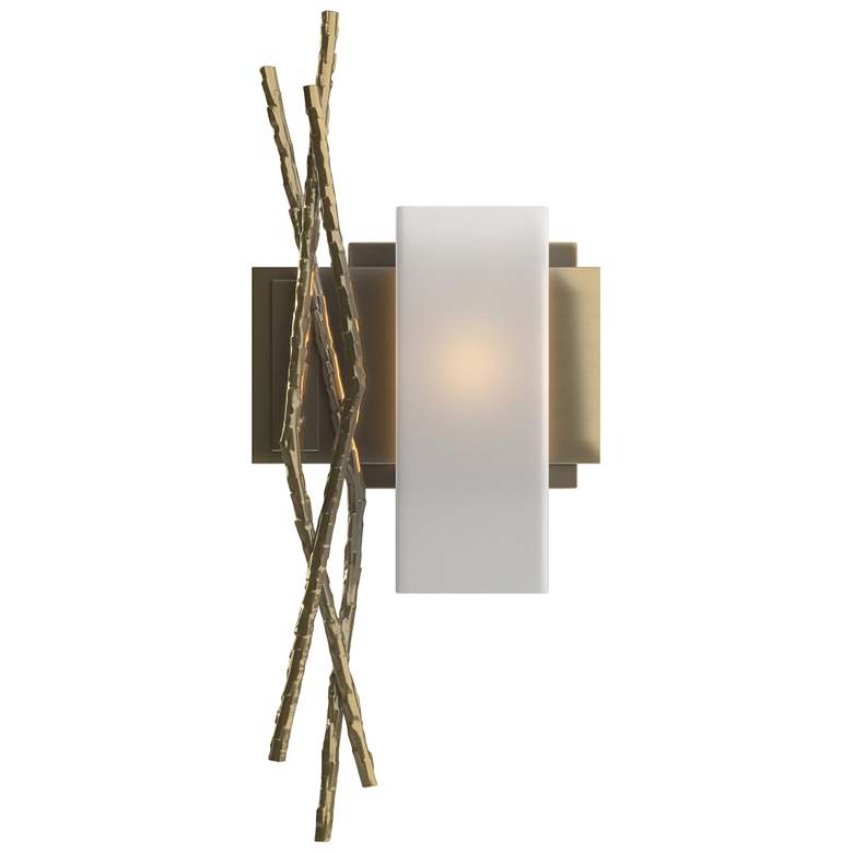 Image 1 Brindille 18.9 inchH Right Orientation Modern Brass Sconce w/ Opal Glass S