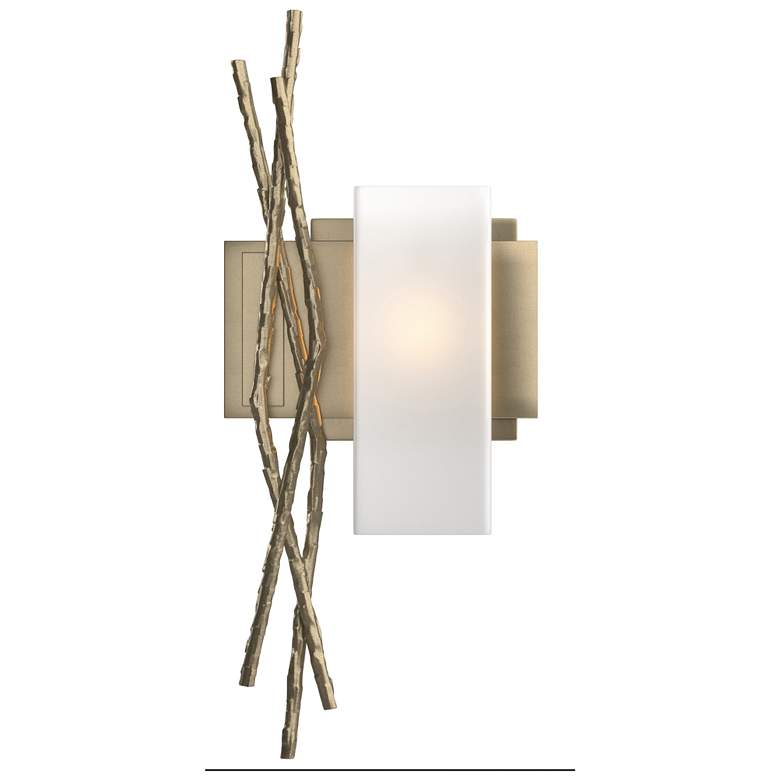 Image 1 Brindille 18.9"H Right Orientation Soft Gold Sconce With Opal Glass Sh