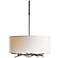 Brindille 22" Wide Dark Smoke Pendant With Drum Natural Anna Shade