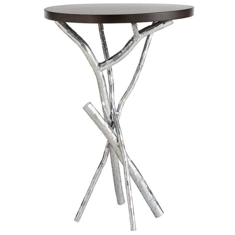 Image 1 Brindille 26.3" Sterling Side Table With Espresso Maple Wood Top