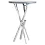 Brindille 26.3" Sterling Side Table With Grey Maple Wood Top
