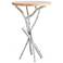 Brindille 26.3" Sterling Side Table With Natural Maple Wood Top