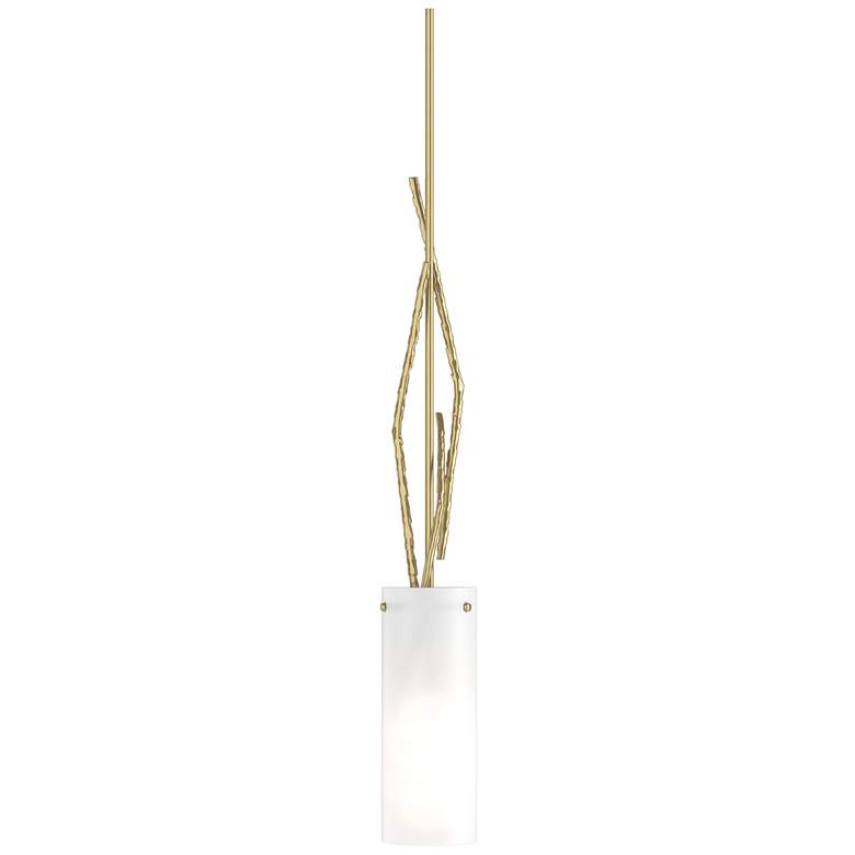 Image 1 Brindille 3.5 inch Wide Modern Brass Mini-Pendant With Opal Glass Shade