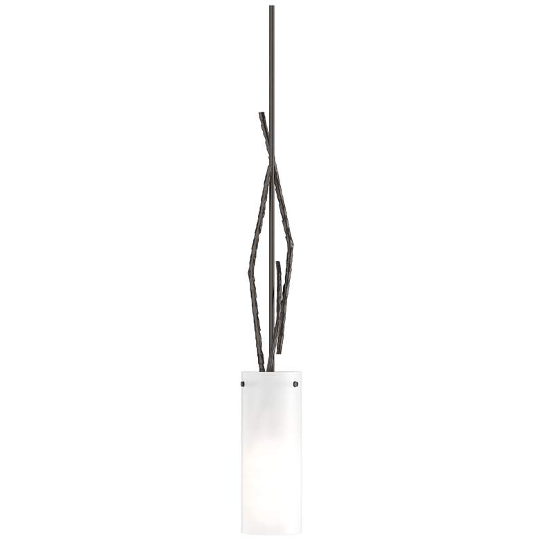 Image 1 Brindille 3.5" Wide Oil Rubbed Bronze Mini-Pendant With Opal Glass Sha