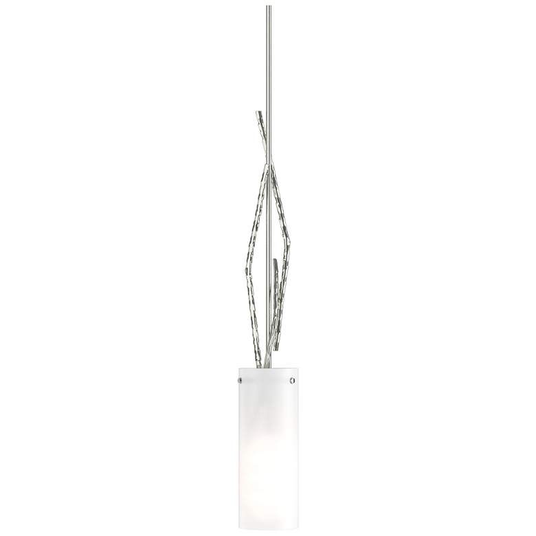 Image 1 Brindille 3.5" Wide Sterling Mini-Pendant With Opal Glass Shade