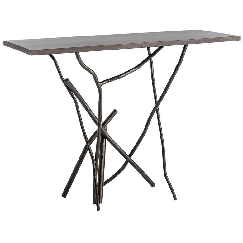 Image 1 Brindille 34.2" Dark Smoke Console Table With Espresso Maple Wood Top