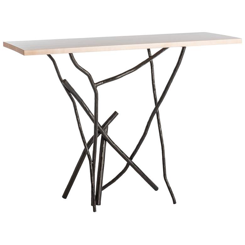 Image 1 Brindille 34.2" Dark Smoke Console Table With Natural Maple Wood Top