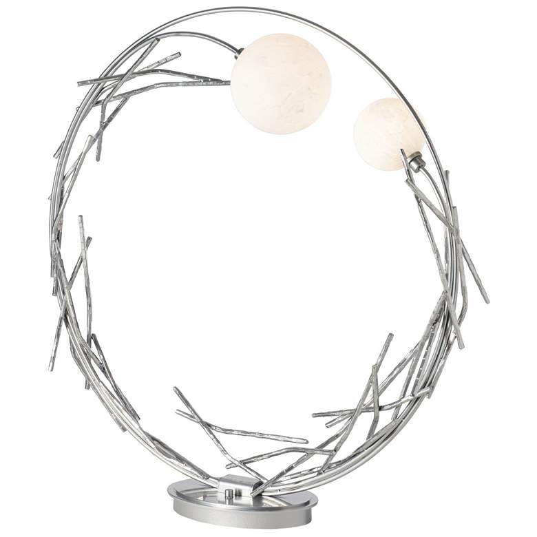 Image 1 Brindille 36.6" High Sterling Ring Lamp With Shell Glass