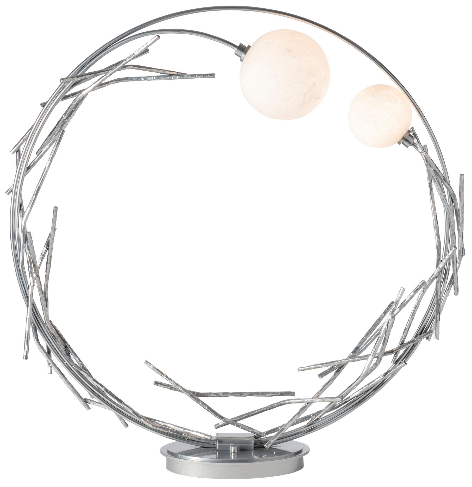 Image 2 Brindille 36.6" High Sterling Ring Lamp With Shell Glass more views