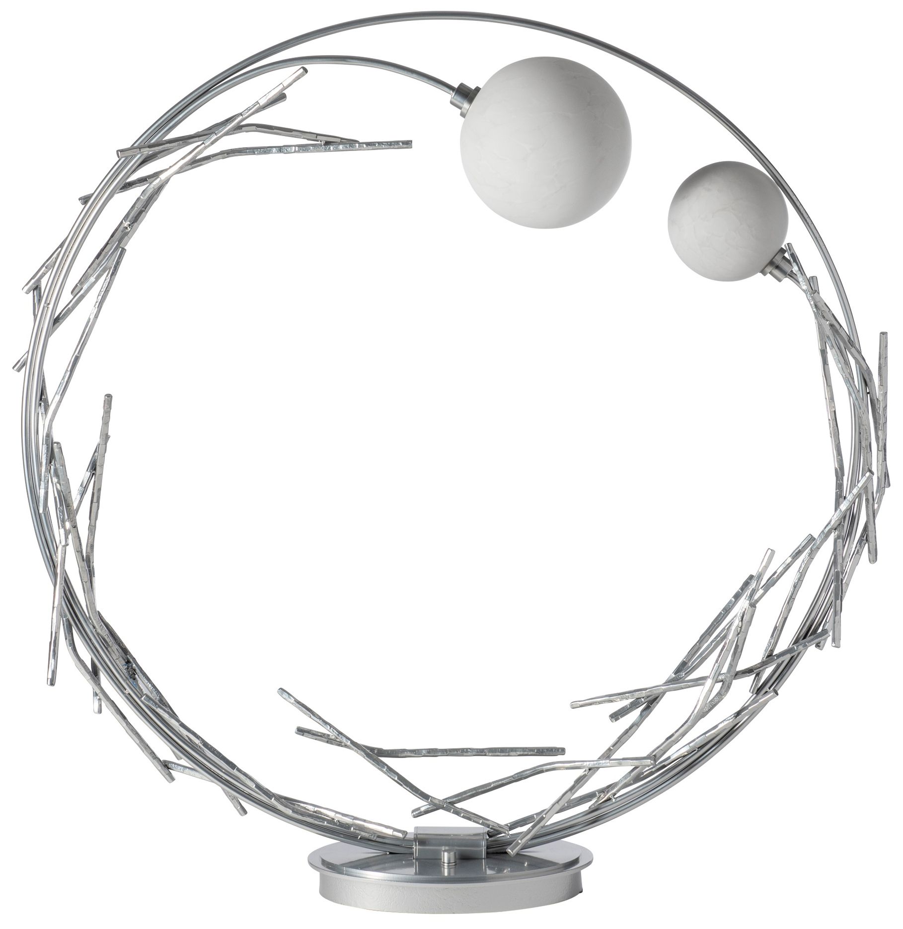 Image 3 Brindille 36.6" High Sterling Ring Lamp With Shell Glass more views