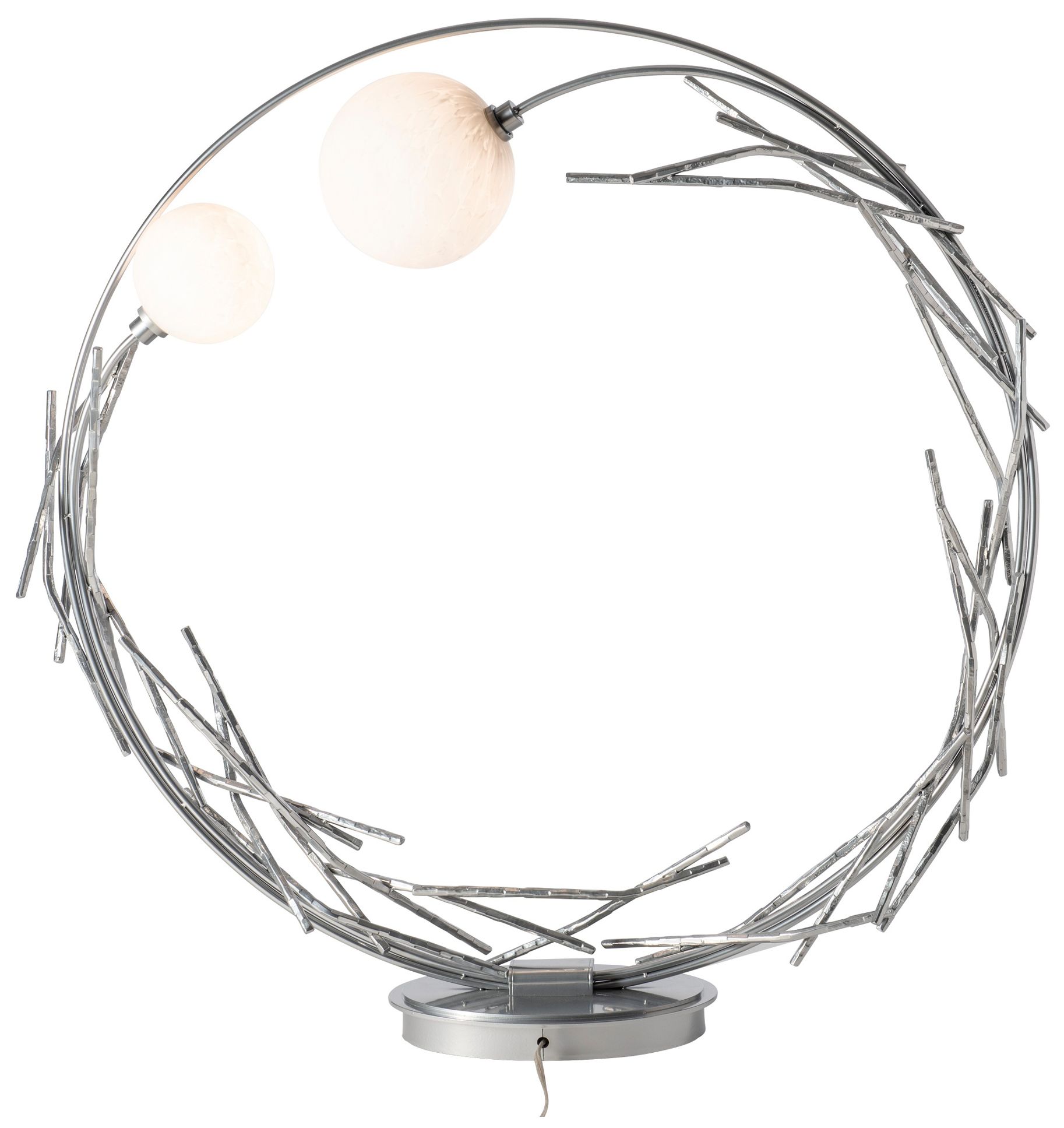 Image 5 Brindille 36.6" High Sterling Ring Lamp With Shell Glass more views