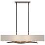 Brindille 42" Wide Bronze Pendant With Flax Shade