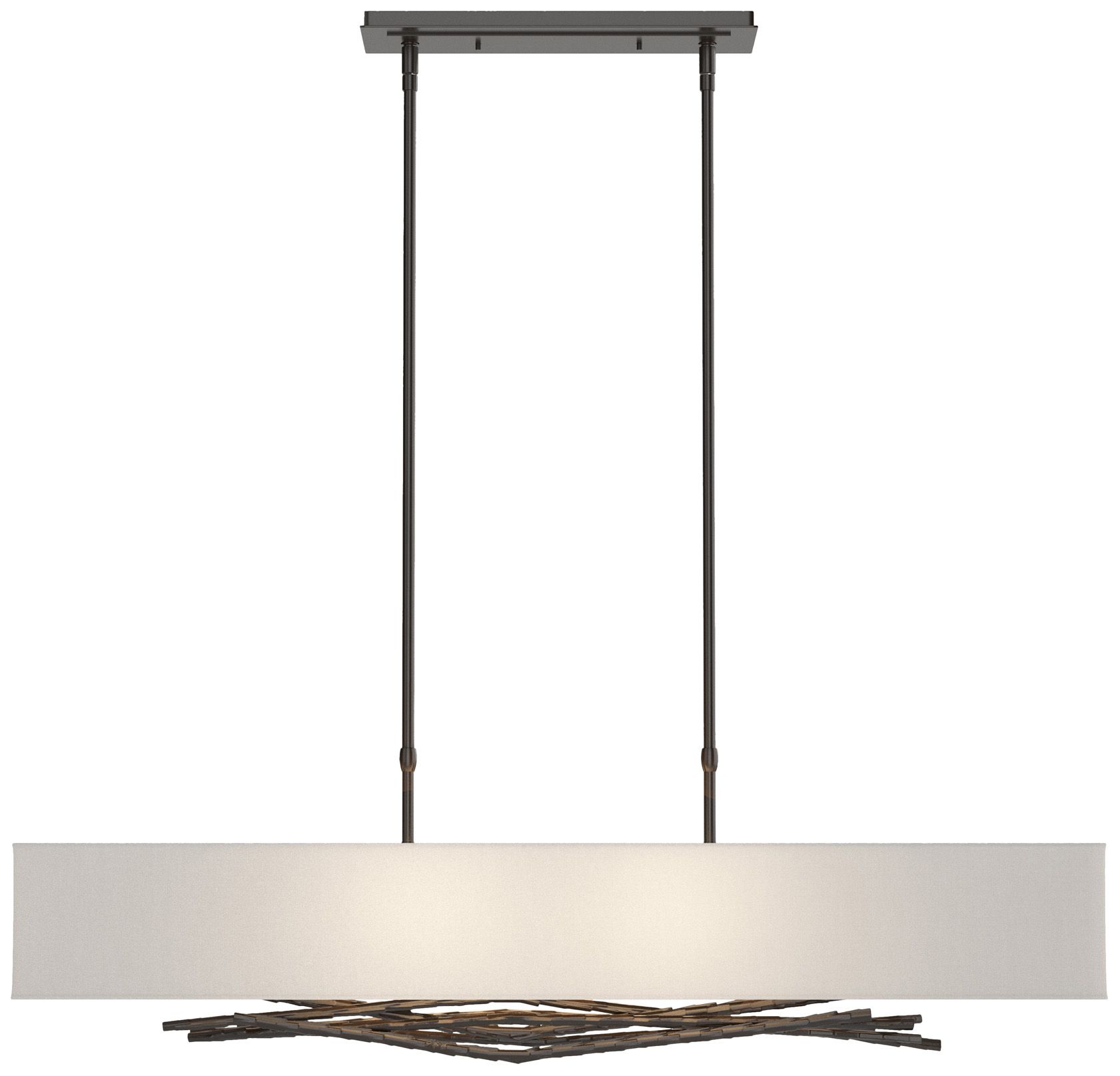 Brindille 42"W Oil Rubbed Bronze Pendant With Natural Anna Made to Order