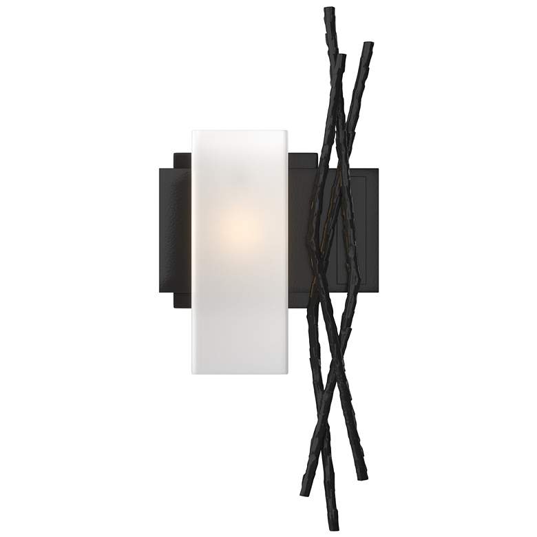 Image 1 Brindille Sconce - Black Finish - Opal Glass - Left Orientation