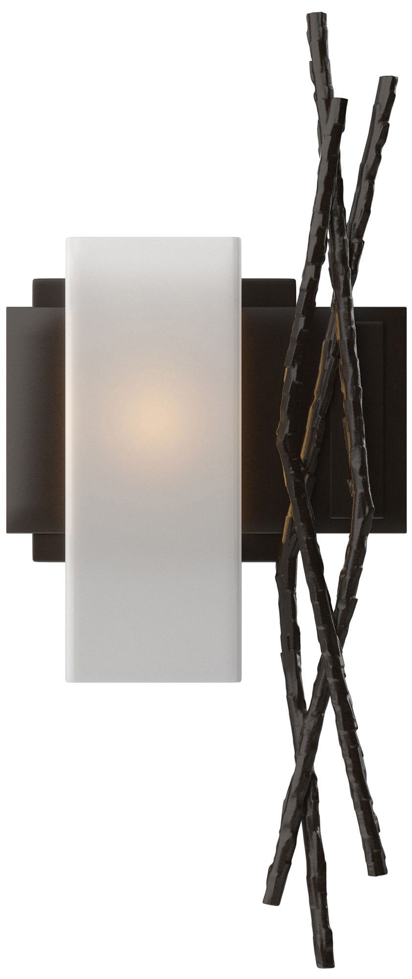 Brindille Sconce Bronze Opal Glass Left Orientation Made to Order