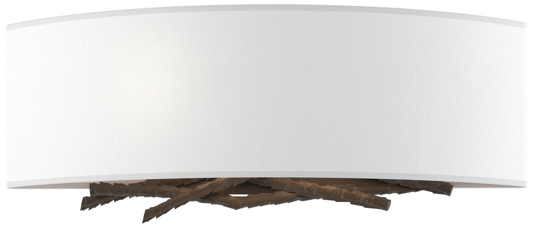 Image 2 Brindille Sconce - Dark Smoke Finish - Natural Anna Shade more views