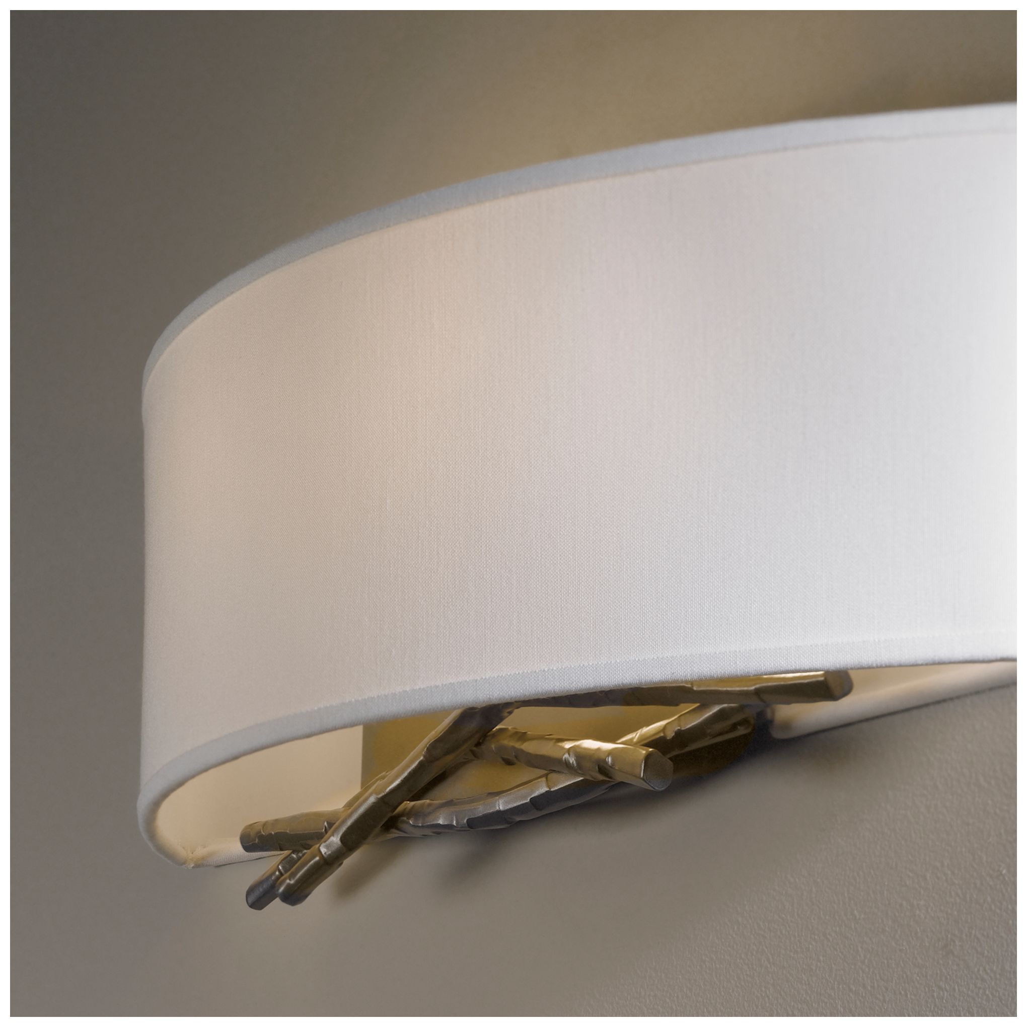 Image 3 Brindille Sconce - Dark Smoke Finish - Natural Anna Shade more views