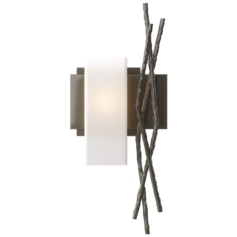 Image 1 Brindille Sconce - Dark Smoke Finish - Opal Glass - Left Orientation