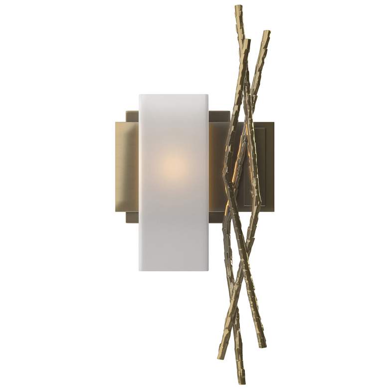 Image 1 Brindille Sconce - Modern Brass - Opal Glass - Left Orientation