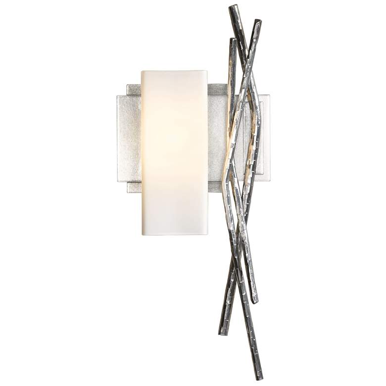 Image 1 Brindille Sconce - Sterling Finish - Opal Glass - Left Orientation