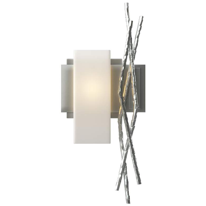 Image 1 Brindille Sconce - Vintage Platinum Finish - Opal Glass - Left Orientation