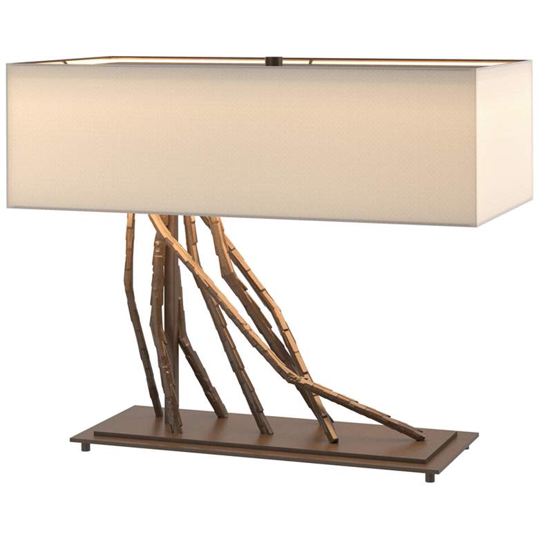 Image 1 Brindille Table Lamp - Bronze Finish - Flax Shade