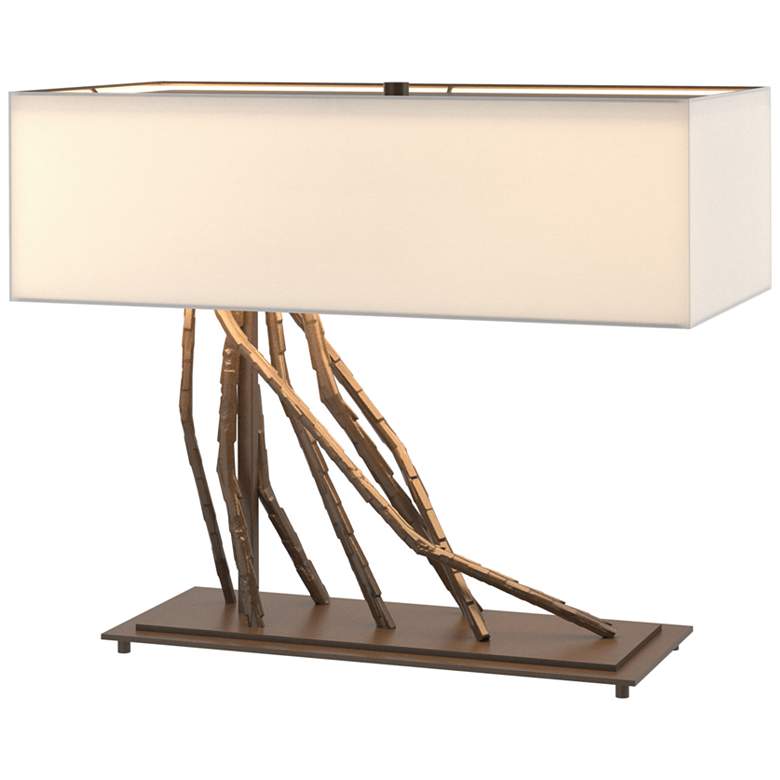 Image 1 Brindille Table Lamp - Bronze Finish - Natural Anna Shade