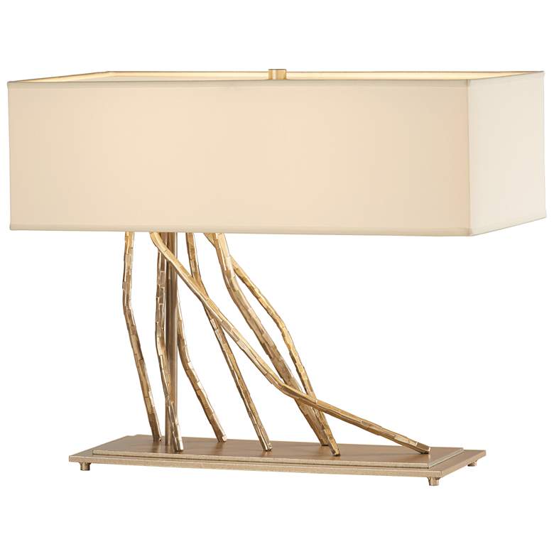 Image 1 Brindille Table Lamp - Soft Gold Finish - Natural Anna Shade