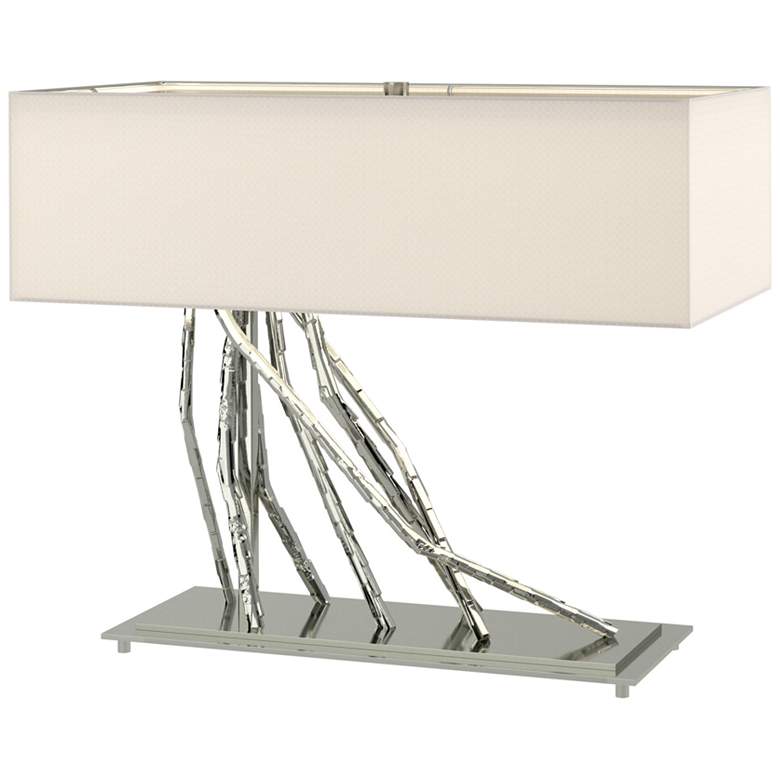 Image 1 Brindille Table Lamp - Sterling Finish - Flax Shade