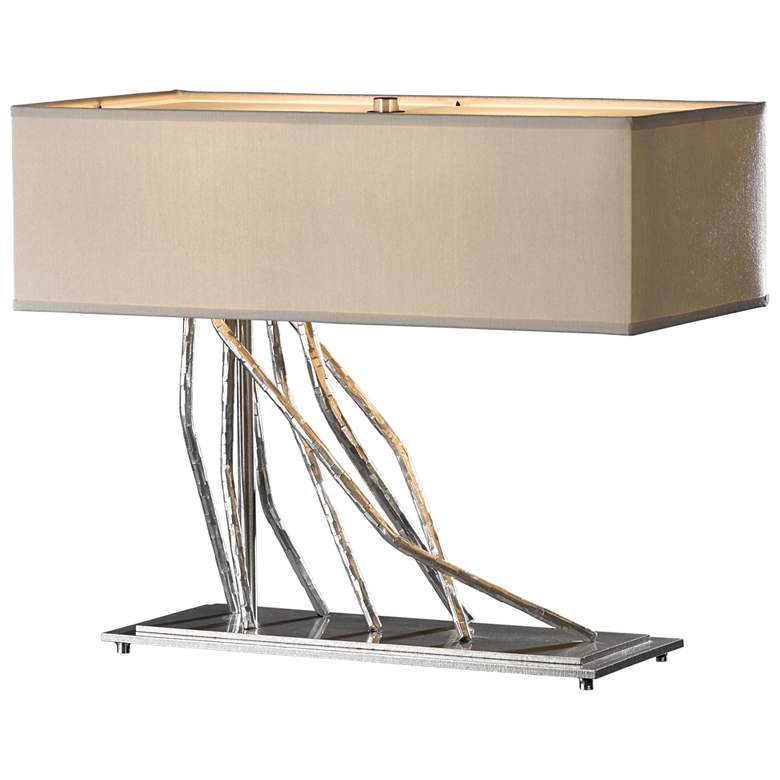 Image 1 Brindille Table Lamp - Vintage Platinum Finish - Flax Shade