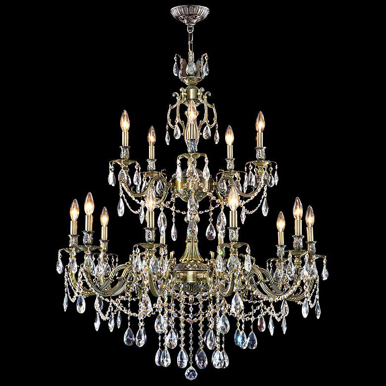 Image 1 Brindisi 36" Wide Monaco Bronze 15-Light Chandelier