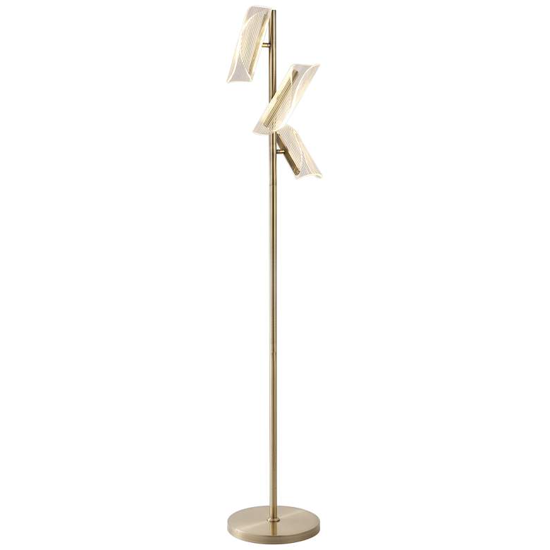 Image 1 Brindisi 62 inch High 3-Light Brass Modern LED Tree Floor Lamp