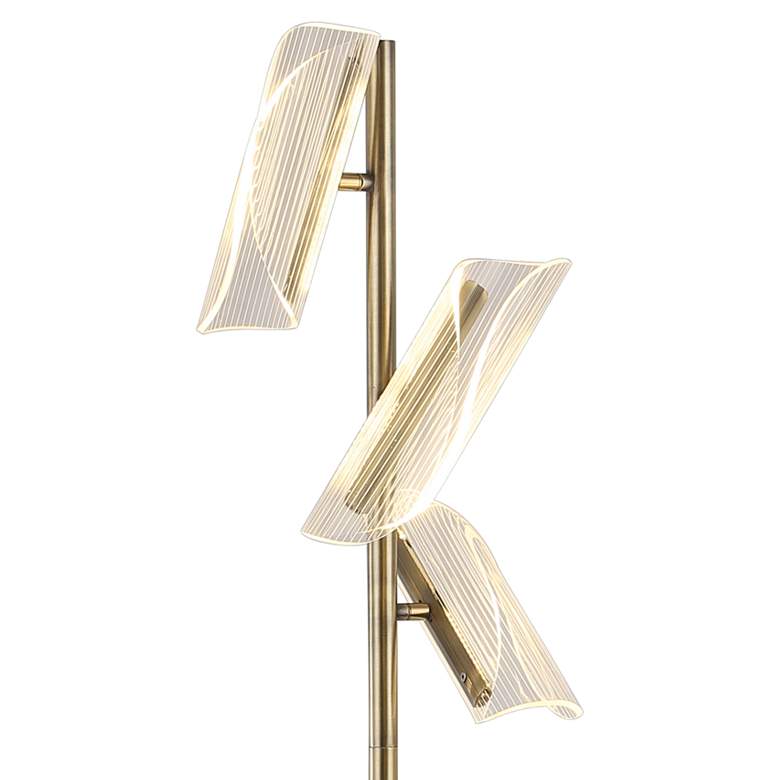 Image 2 Brindisi 62" High 3-Light Brass Modern LED Tree Floor Lamp more views