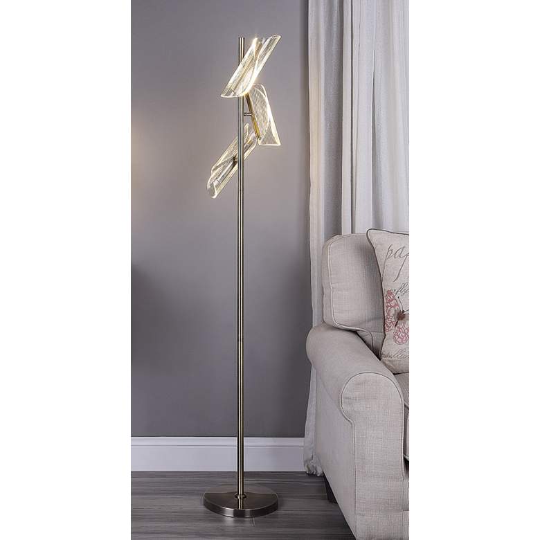 Image 4 Brindisi 62 inch High 3-Light Brass Modern LED Tree Floor Lamp more views