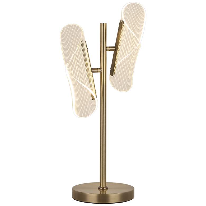 Image 2 Brindisi Antique Brass Metal 2-Light LED Accent Table Lamp