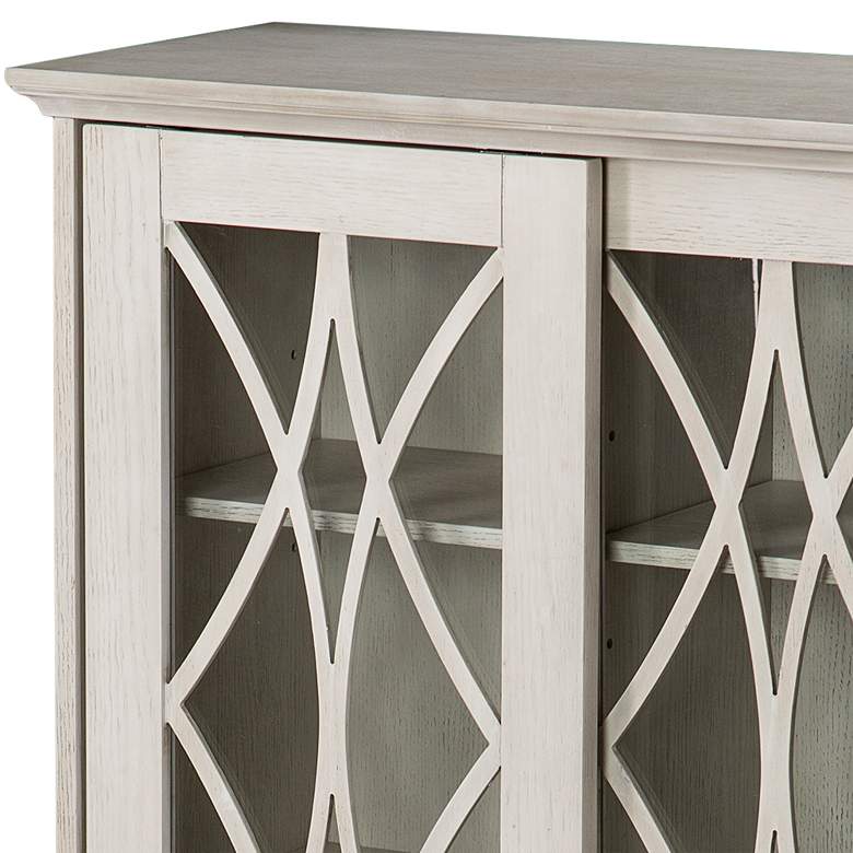 Image 2 Brindleford 28" Wide Distressed White Sliding-Door Cabinet more views