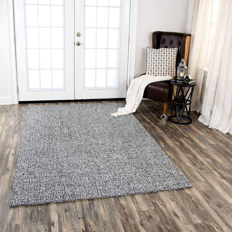 Image 1 Brindleton BR223B 5'x8' Black and White Wool Area Rug