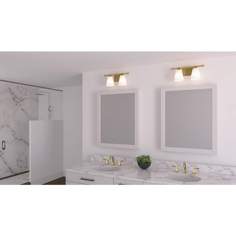 Image 6 Brindley 2-Light Aged Brass Vanity Light more views